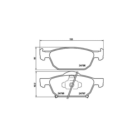 Hella 8DB 355 013 891 Brake Pad Set For Honda Accord With Acoustic Wear Warning