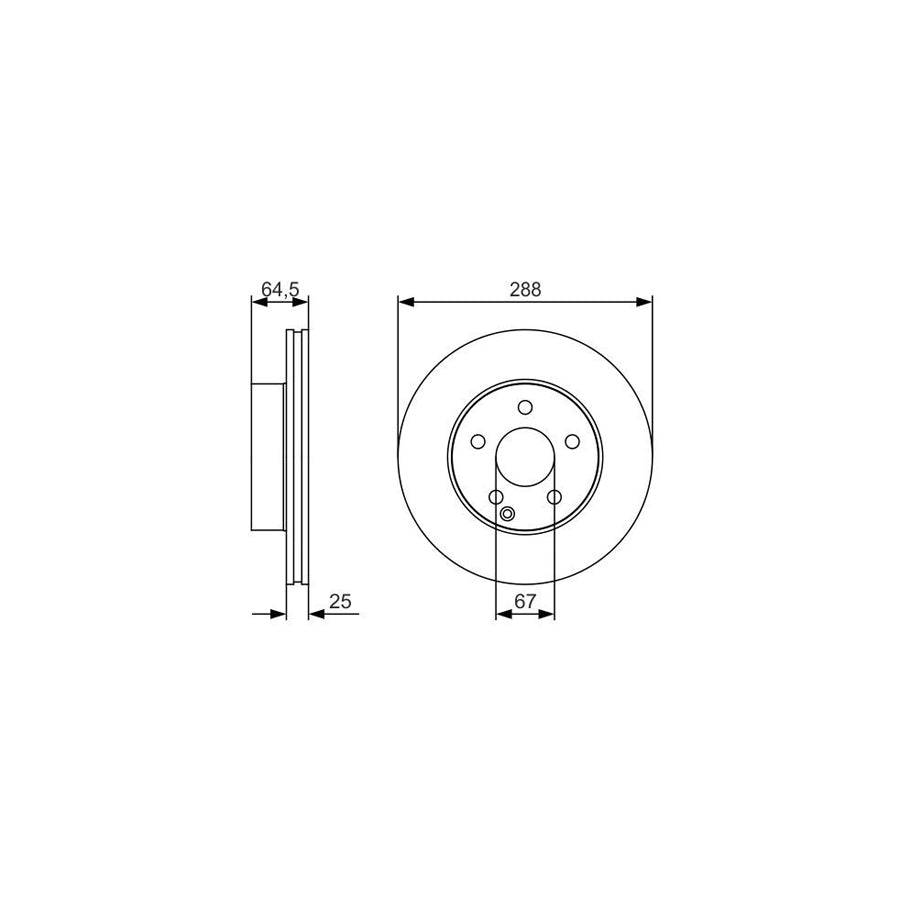 BOSCH 0 986 479 S83 Brake Disc suitable for MERCEDES BENZ C Class Vented Oiled