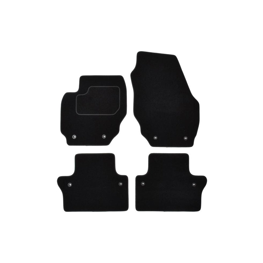 CUSTOPOL Tailored VOL150S Floor mat set for VOLVO V70 III (BW, 135) Textile, Front and Rear, Quantity: 4, Grey