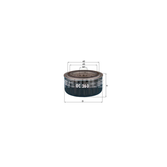 MAHLE ORIGINAL OC 260 Oil Filter Spin-on Filter, with one anti-return valve