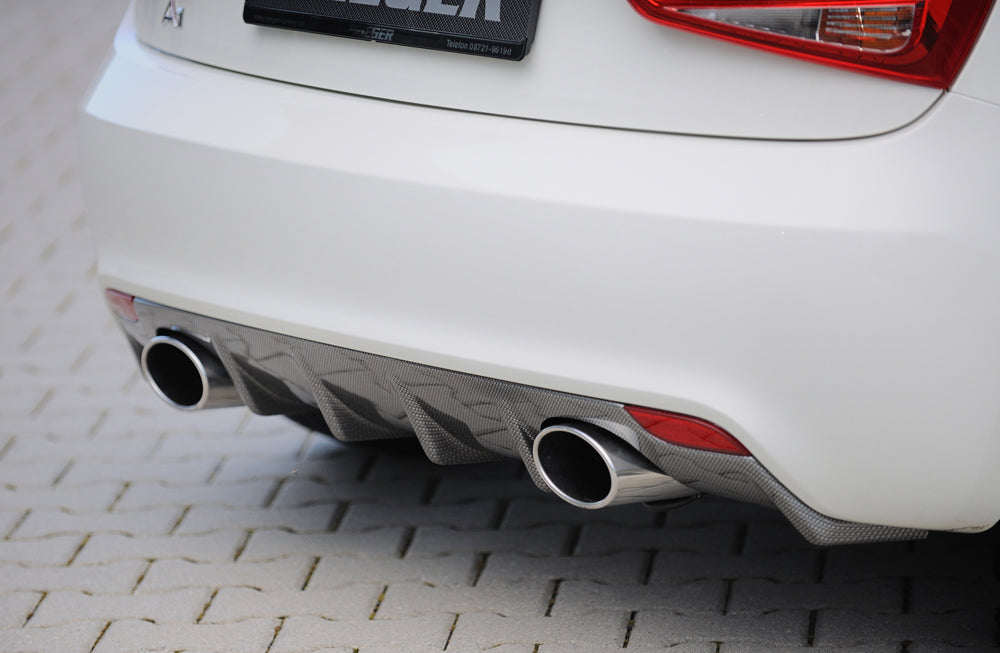 Rieger 00099878 Audi 8X A1 Rear Diffuser for Sport Tailpipe Left & Right - Carbon-Look