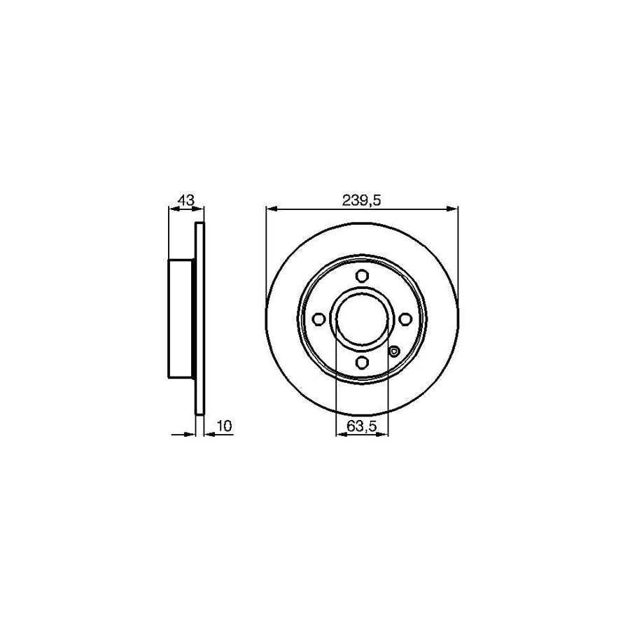 BOSCH 0 986 478 501 Brake Disc Solid Oiled