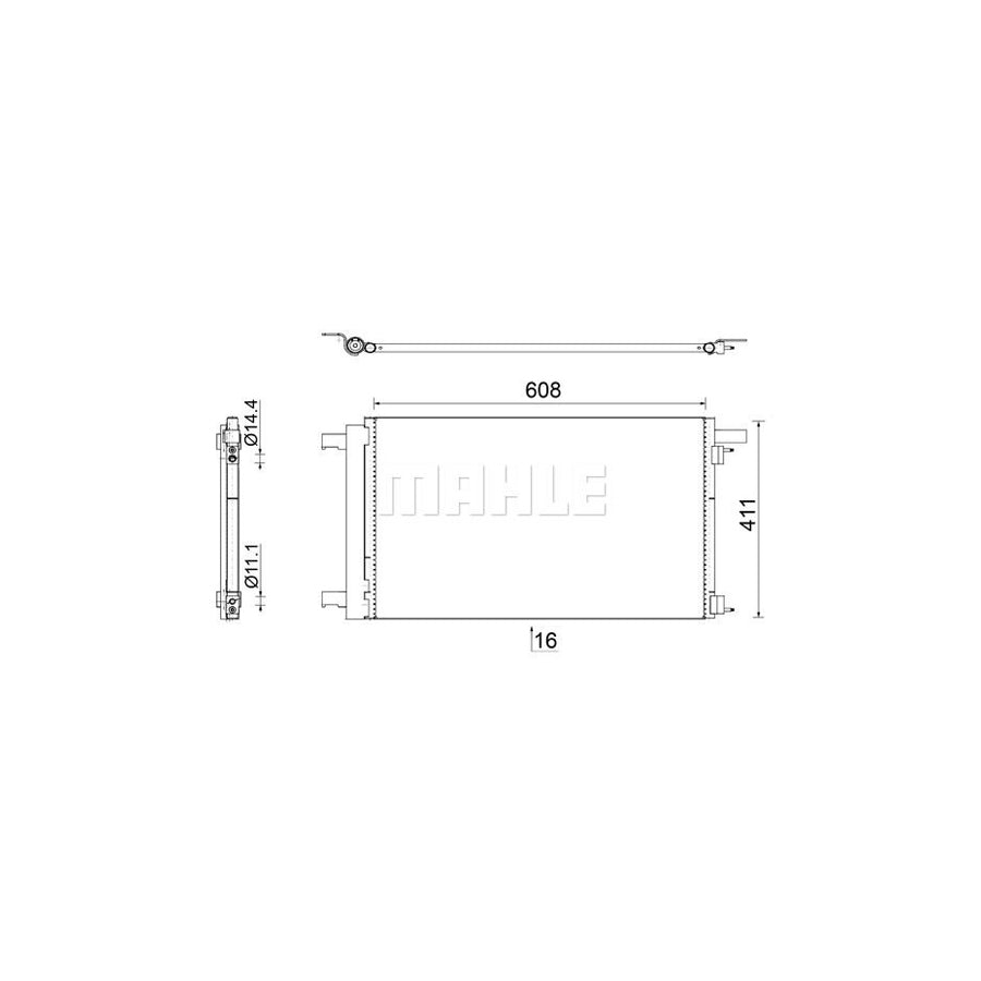 MAHLE ORIGINAL AC 939 000S Air conditioning condenser with dryer