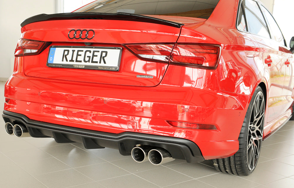 Rieger 00056826 Audi 8V A3 Rear Diffuser for Sport Tailpipe Left & Right -  Matte Black