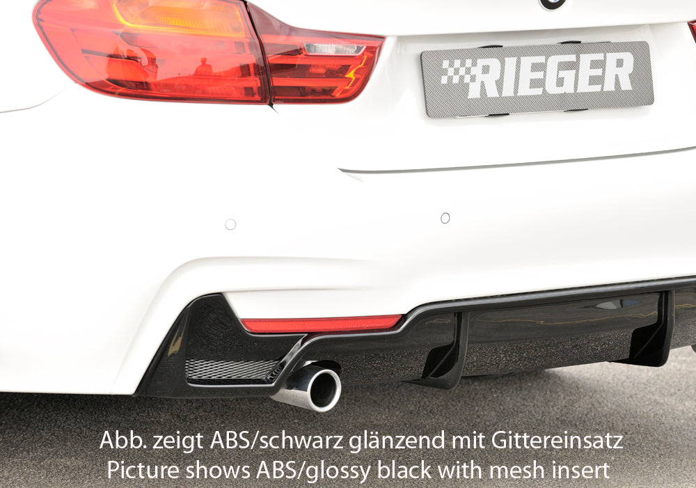 Rieger 00053476 BMW 4 Series F32 F33 F36 Rear Diffuser for Original Tailpipe Left -  Matte Black