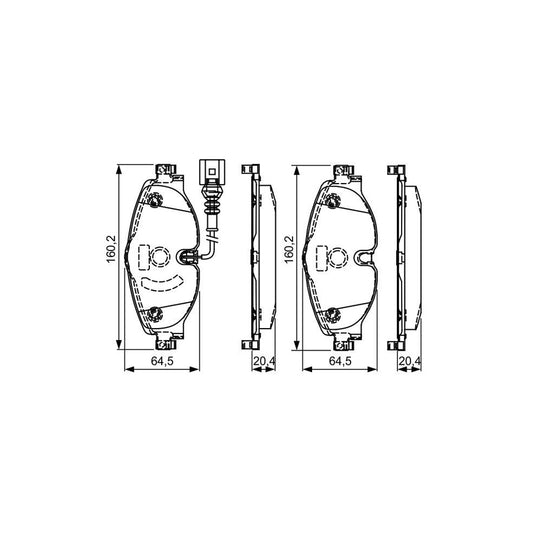 Bosch 0986495296 Brake Pad Set With Integrated Wear Sensor With Anti Squeak Plate With Mounting Manual BP1585