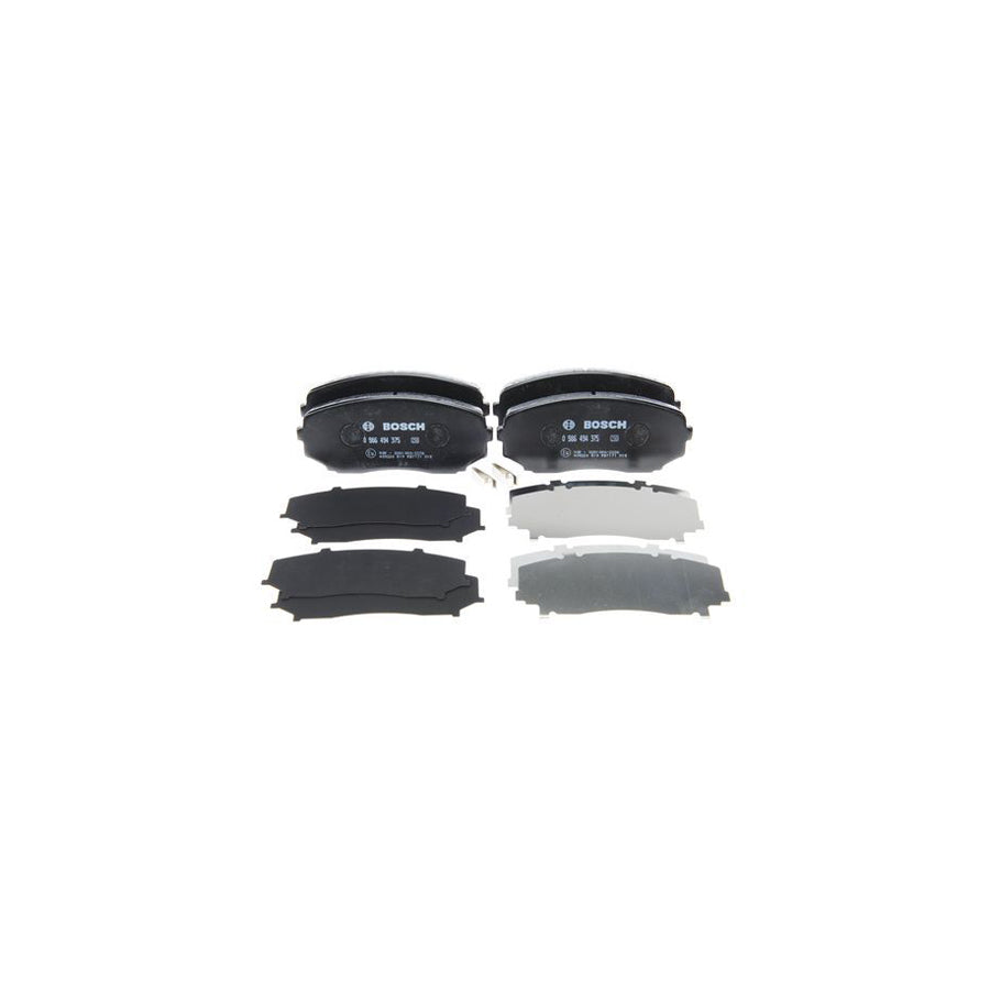 Bosch 0986494375 Brake Pad Set With Acoustic Wear Warning With Anti Squeak Plate With Mounting Manual BP1283