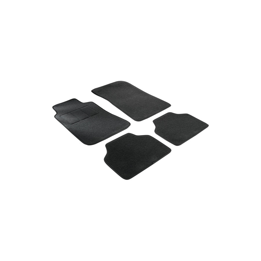 WALSER Tailored 14605 Floor mat set Textile, Front and Rear, Quantity: 4, Black