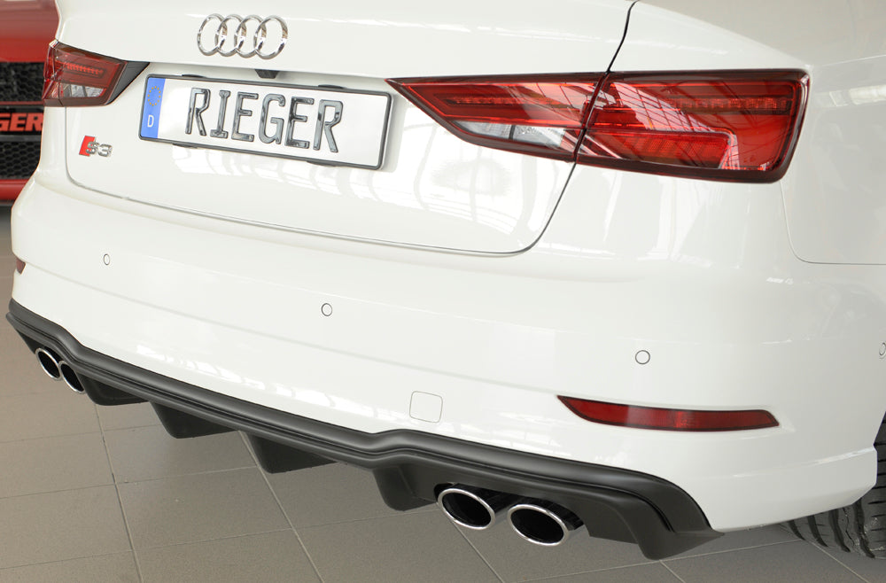 Rieger 00056825 Audi 8V S3 Rear Diffuser for Original Twin Tailpipe Left & Right -  Matte Black