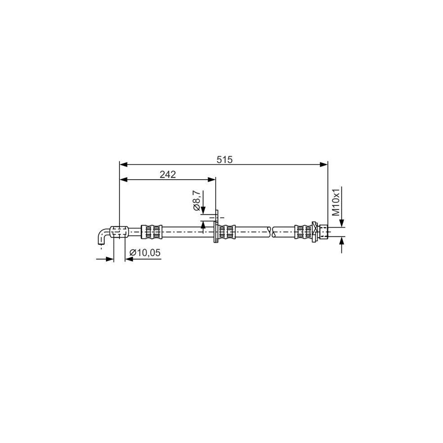 BOSCH 1 987 476 780 Brake Hose 495Mm M10X1 
