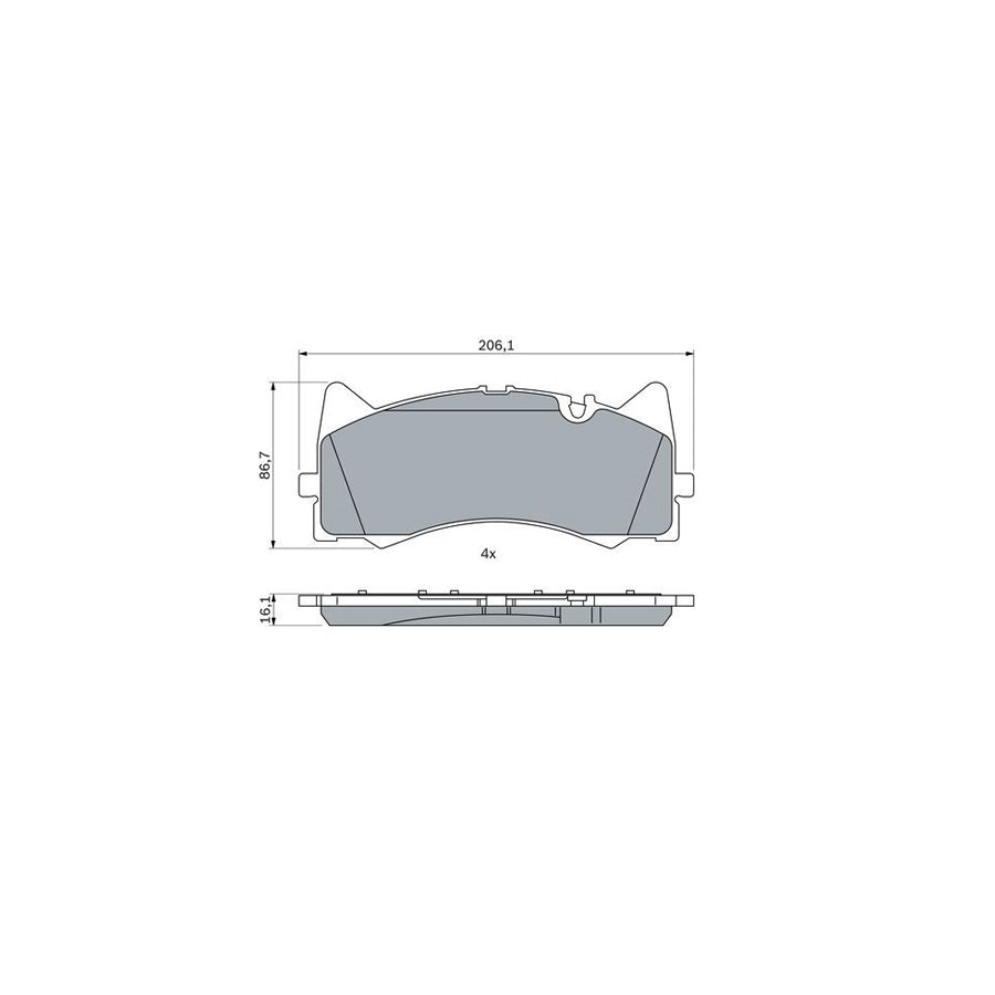 Bosch 0986424886 Brake Pad Set With Anti Squeak Plate With Mounting Manual BP2515
