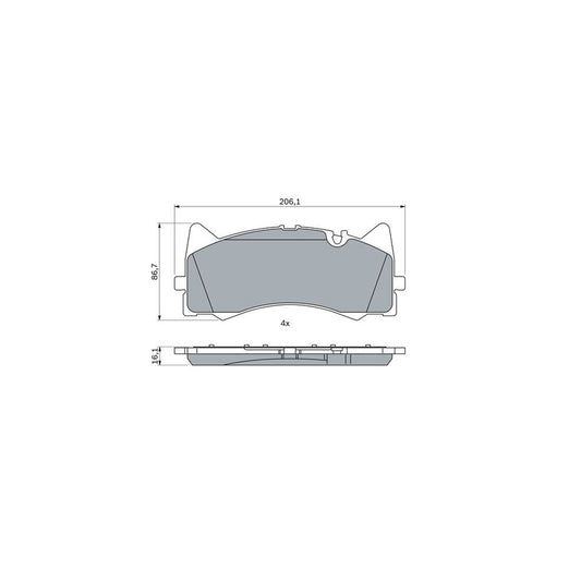 Bosch 0986424886 Brake Pad Set With Anti Squeak Plate With Mounting Manual BP2515