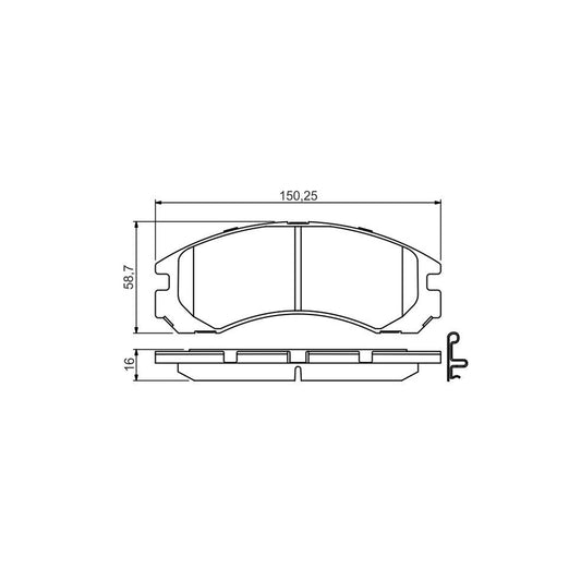Bosch 0986495252 Brake Pad Set With Acoustic Wear Warning With Anti Squeak Plate BP1552