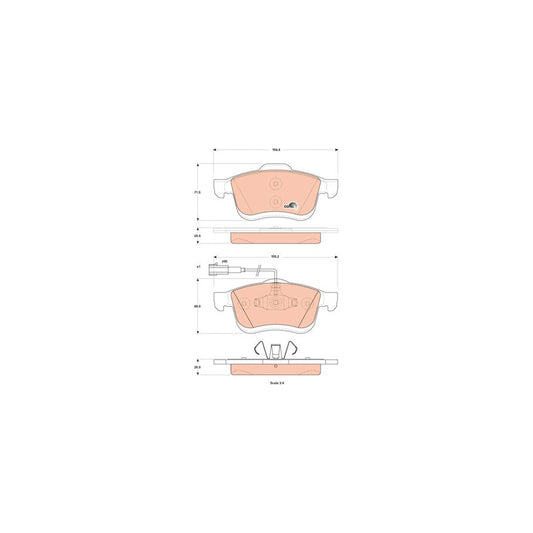 TRW Cotec Gdb1865 Brake Pad Set Incl Wear Warning Contact