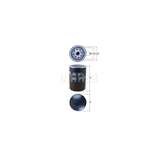 MAHLE ORIGINAL OC 257 Oil Filter Spin-on Filter, with one anti-return valve