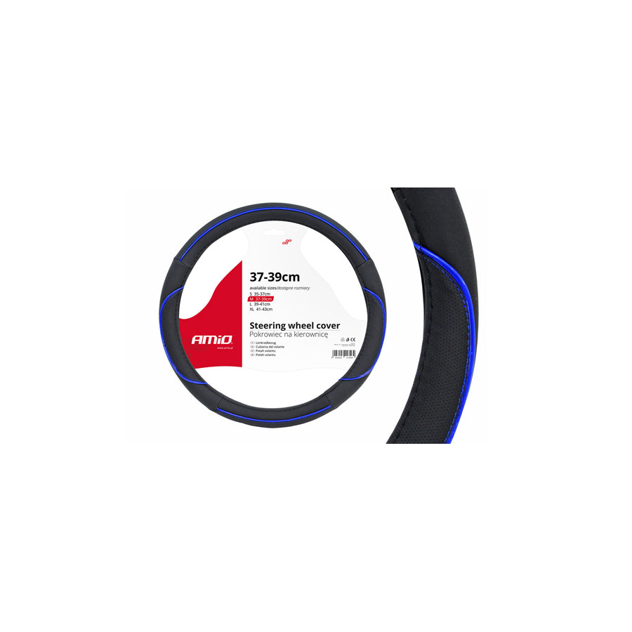 AMiO SWC-08 01363 Steering wheel cover Black, Blue, ?: 37-39cm, PP (Polypropylene)