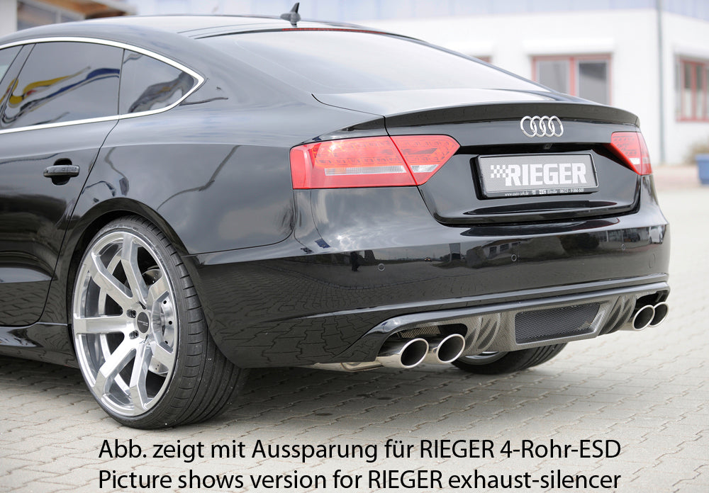 Rieger 00099886 Audi B8 B81 A5 Rear Diffuser for Original Tailpipe Left & RIght - Carbon-Look
