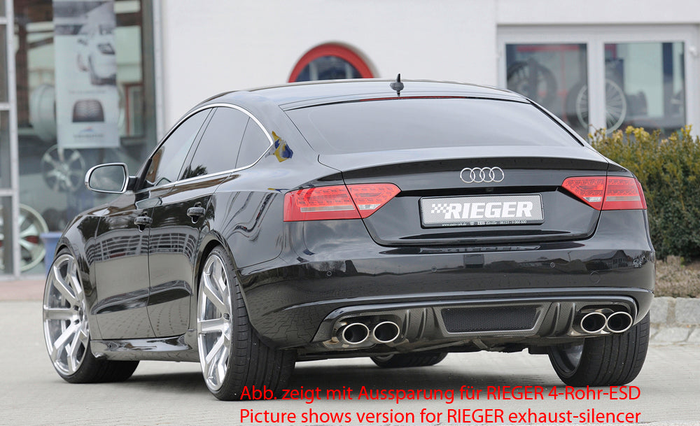 Rieger 00099886 Audi B8 B81 A5 Rear Diffuser for Original Tailpipe Left & RIght - Carbon-Look