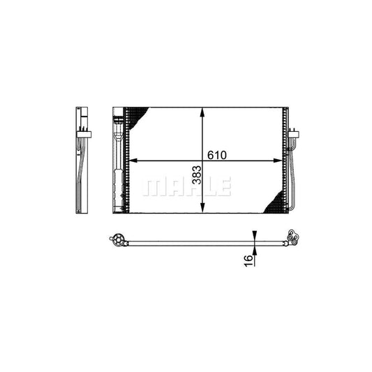 MAHLE ORIGINAL AC 345 000P Air conditioning condenser with dryer