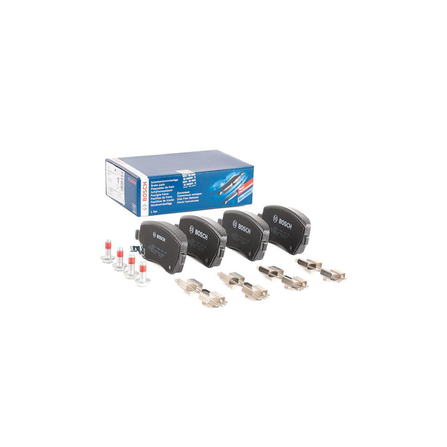 Bosch 0986494160 Brake Pad Set With Acoustic Wear Warning With Anti Squeak Plate With Bolts Screws With Accessories With Spring BP1071