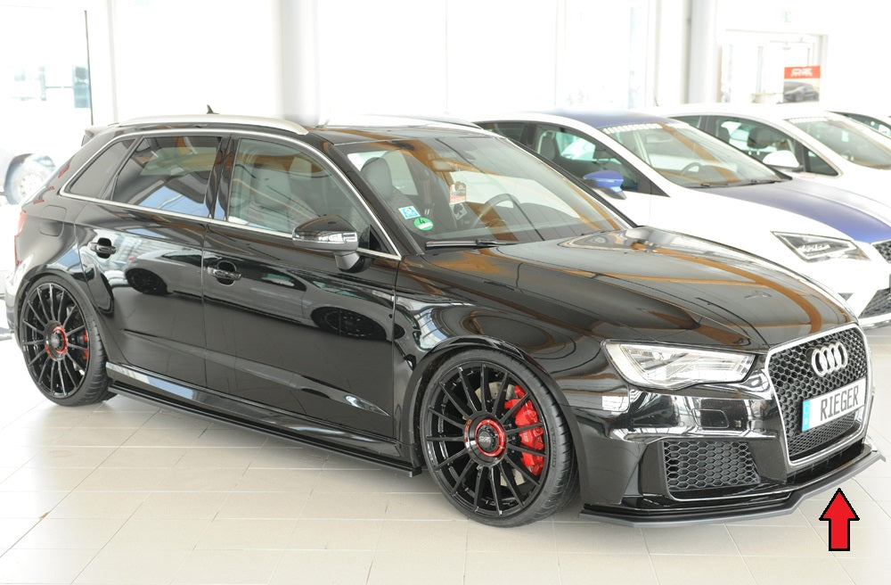 Rieger 00056828 Audi 8V RS3 Front Splitter -  Matte Black