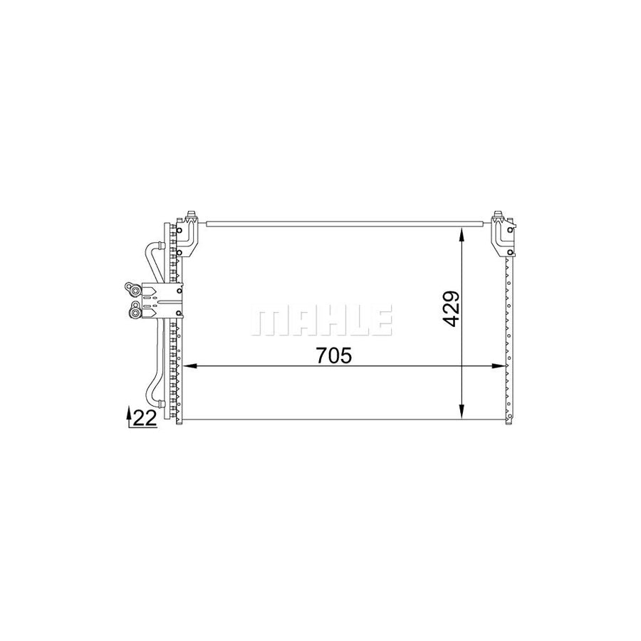 MAHLE ORIGINAL AC 688 000S Air conditioning condenser with seal ring, without dryer