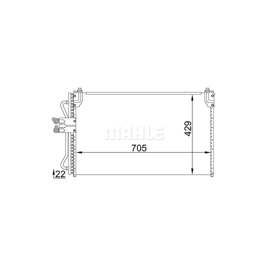 MAHLE ORIGINAL AC 688 000S Air conditioning condenser with seal ring, without dryer