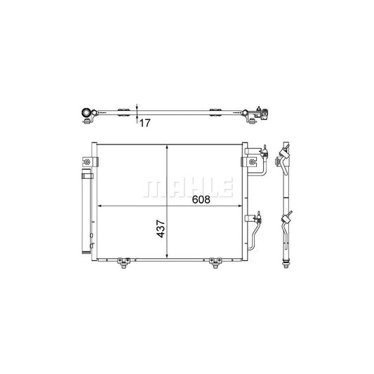 MAHLE ORIGINAL AC 534 000S Air conditioning condenser for MITSUBISHI PAJERO / SHOGUN with dryer