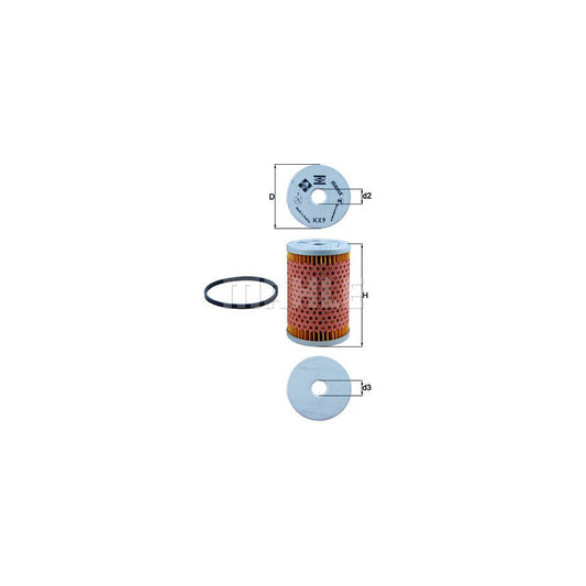 MAHLE ORIGINAL KX 9D Fuel filter Filter Insert