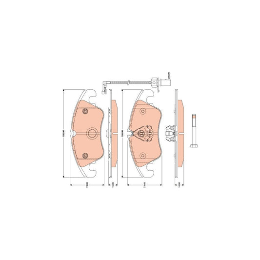 TRW Gdb1805 Brake Pad Set Incl Wear Warning Contact With Brake Caliper Screws With Accessories