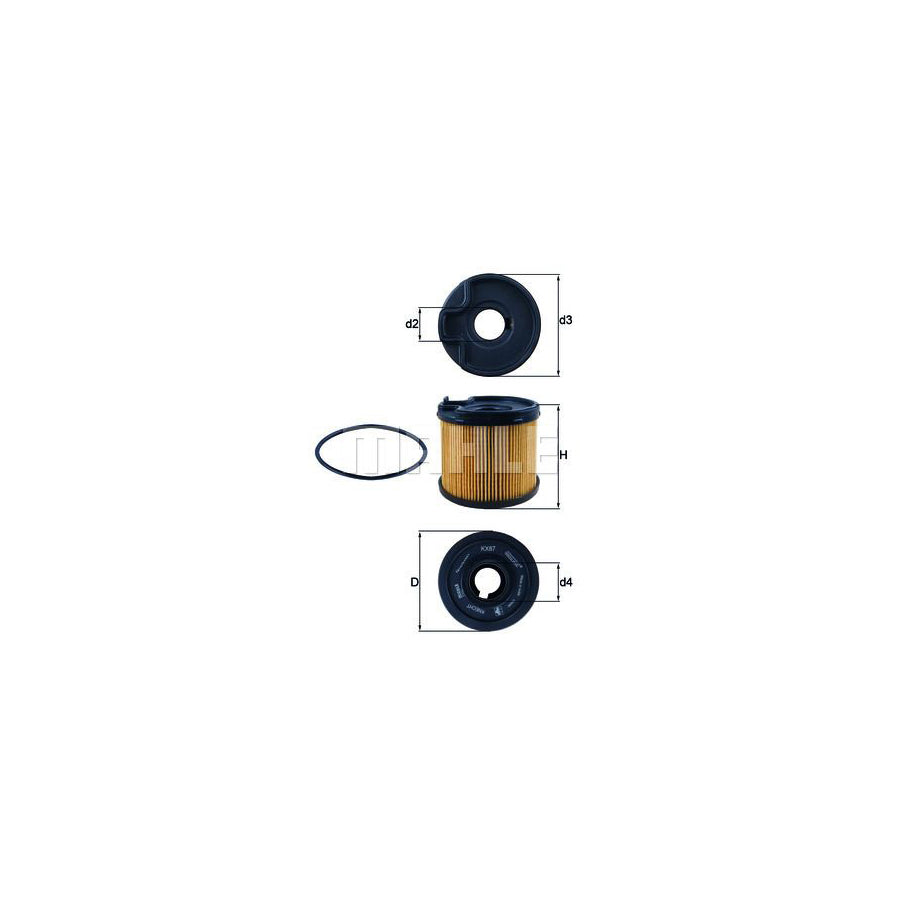MAHLE ORIGINAL KX 87D Fuel filter Filter Insert