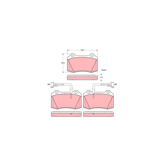 TRW Gdb1392 Brake Pad Set Incl Wear Warning Contact