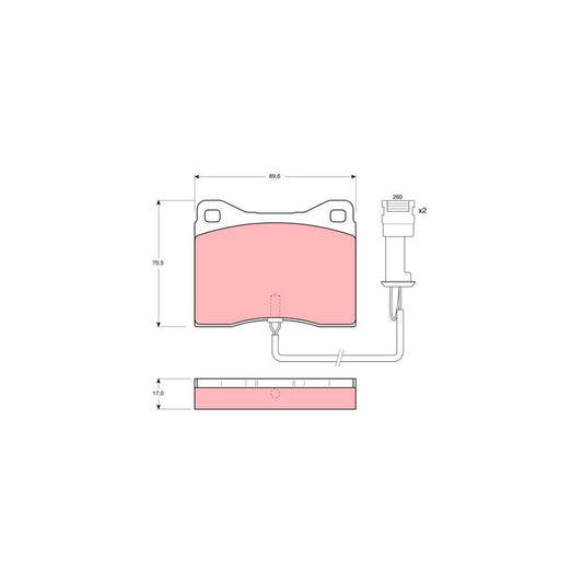 TRW Gdb802 Brake Pad Set For Ford Sierra Incl Wear Warning Contact