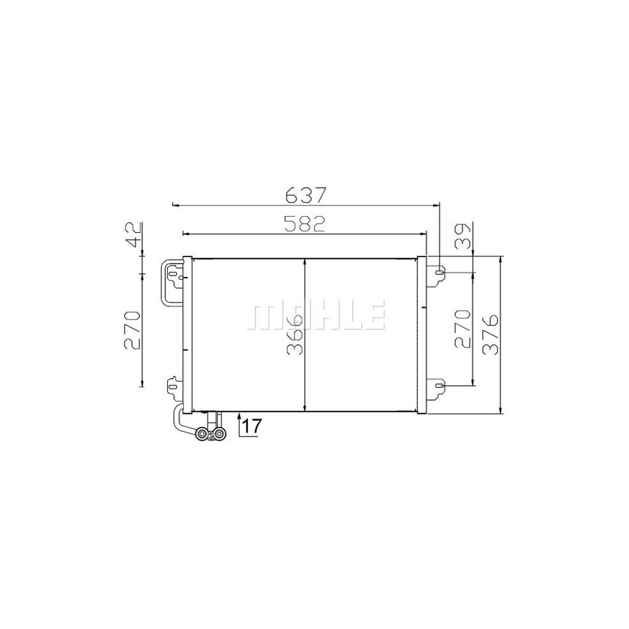 MAHLE ORIGINAL AC 304 000S Air conditioning condenser without dryer