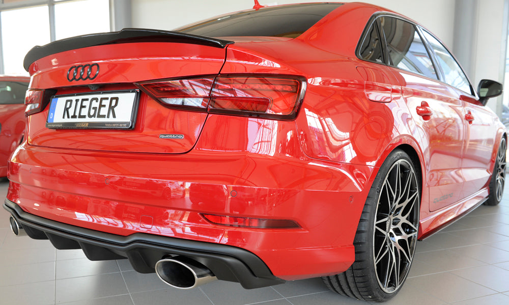 Rieger 00056827 Audi 8V Rear Diffuser for Sport Tailpipe Left & Right (A3 & S3) -  Matte Black