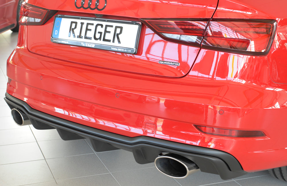 Rieger 00056827 Audi 8V Rear Diffuser for Sport Tailpipe Left & Right (A3 & S3) -  Matte Black