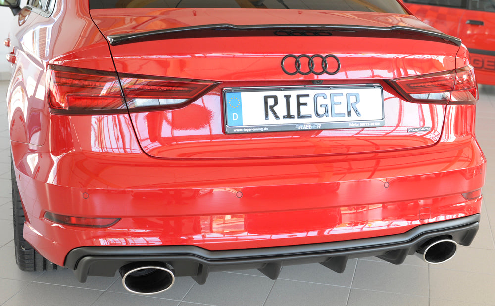 Rieger 00056827 Audi 8V Rear Diffuser for Sport Tailpipe Left & Right (A3 & S3) -  Matte Black