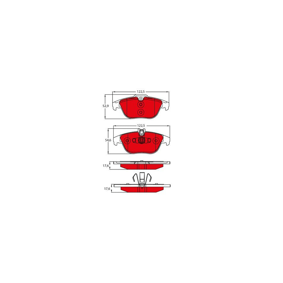 TRW Gdb2051Dte Brake Pad Set Prepared For Wear Indicator