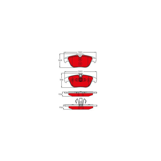 TRW Gdb2051Dte Brake Pad Set Prepared For Wear Indicator