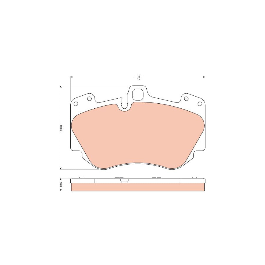 TRW Gdb1660 Brake Pad Set Prepared For Wear Indicator