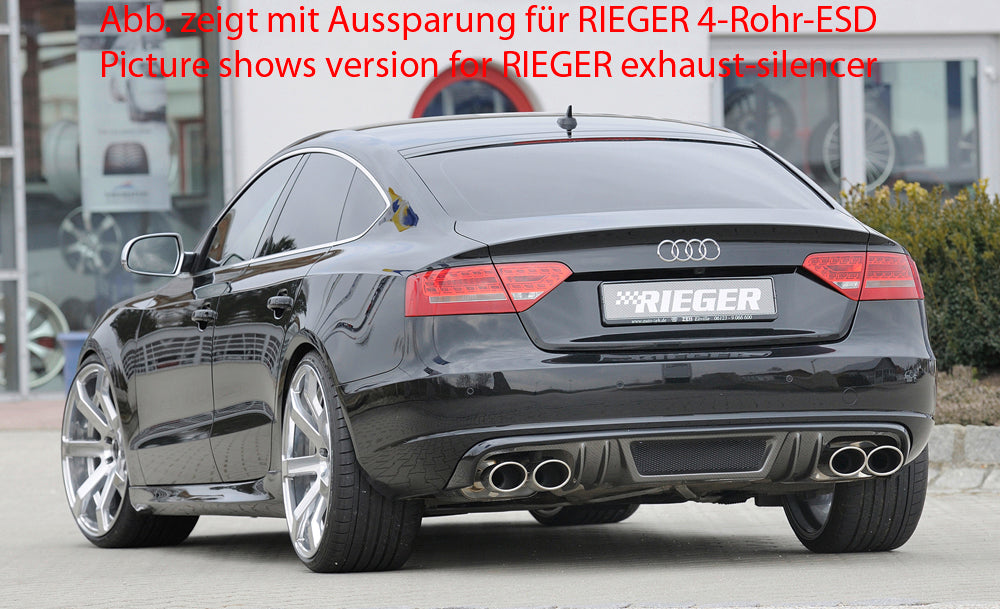 Rieger 00099885 Audi B8 B81 A5 Rear Diffuser for Original Twin Tailpipe Left - Carbon-Look