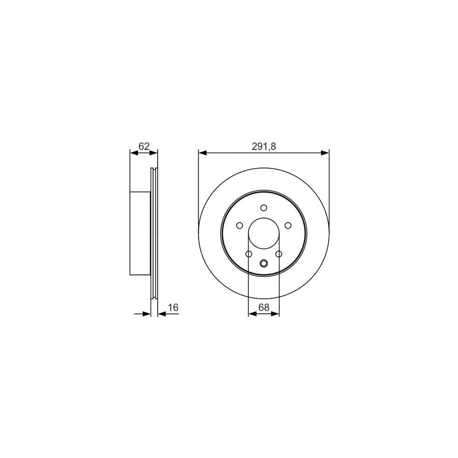 BOSCH 0 986 479 S31 Brake Disc Vented Oiled