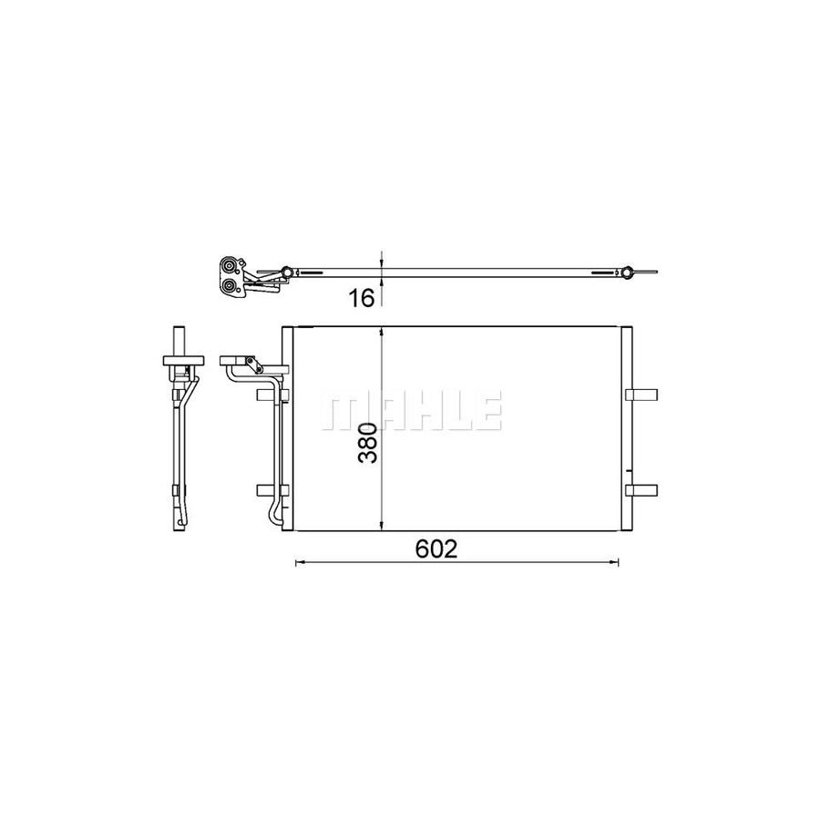 MAHLE ORIGINAL AC 725 000S Air conditioning condenser without dryer