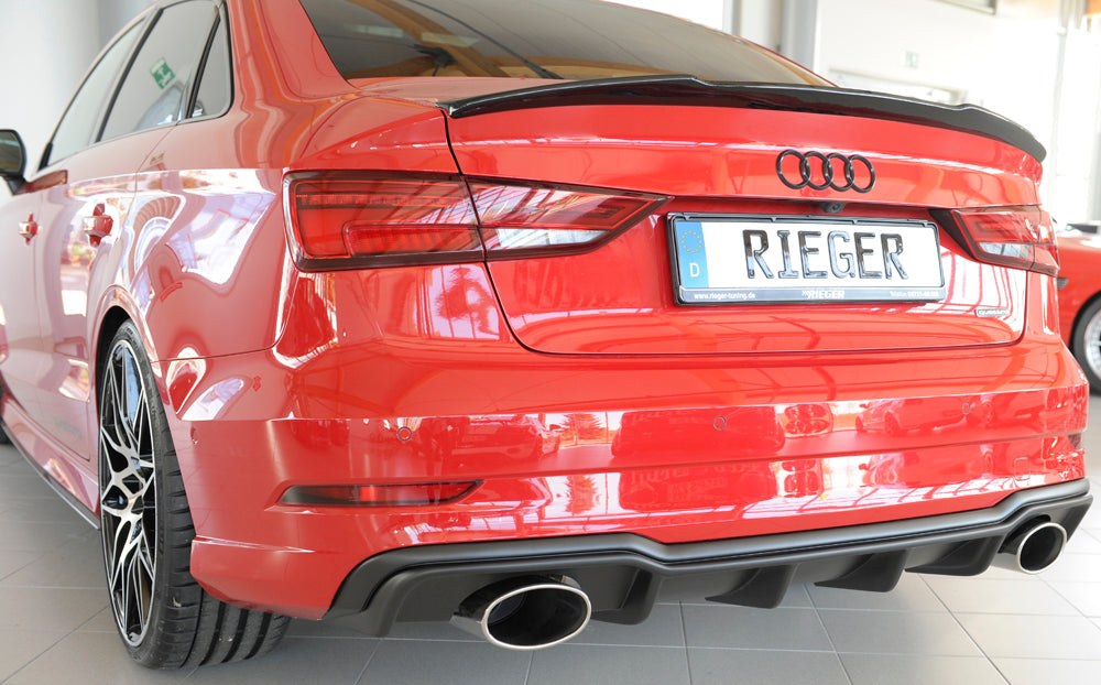 Rieger 00056827 Audi 8V Rear Diffuser for Sport Tailpipe Left & Right (A3 & S3) -  Matte Black