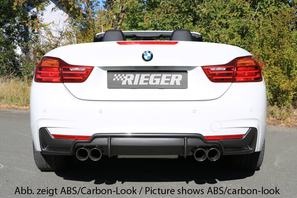 Rieger 00053479 BMW 4 Series F32 F33 F36 Rear Diffuser for Twin Tailpipe Left & Right -  Matte Black