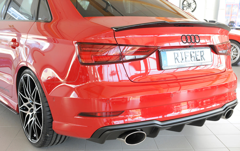 Rieger 00056827 Audi 8V Rear Diffuser for Sport Tailpipe Left & Right (A3 & S3) -  Matte Black