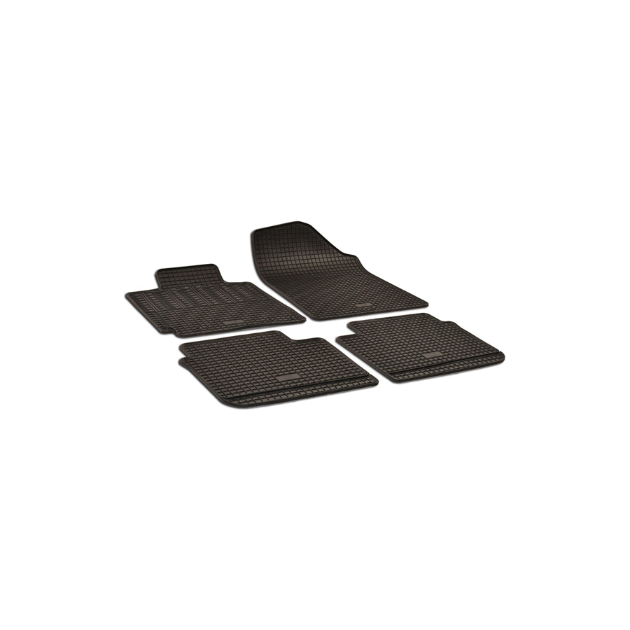 WALSER 50770 Floor mat set Elastomer, Front and Rear, Quantity: 4, Black