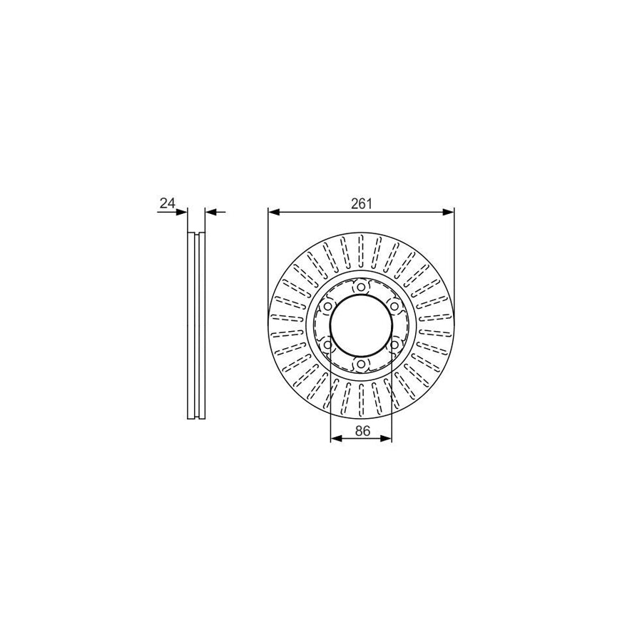 BOSCH 0 986 479 053 Brake Disc Vented Coated