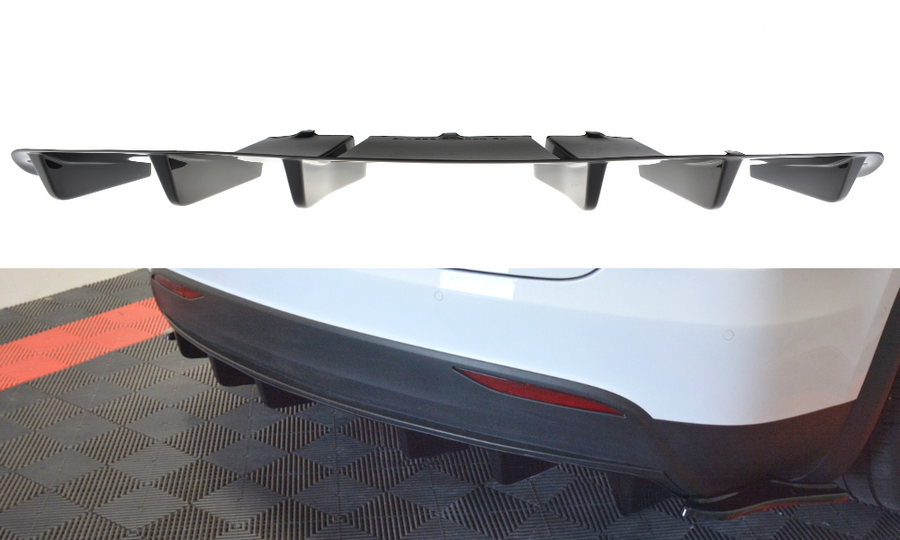 Maxton Design TE-MODELX-RS2T Rear Valance Tesla Model X | Duco Car Parts UK Car Parts