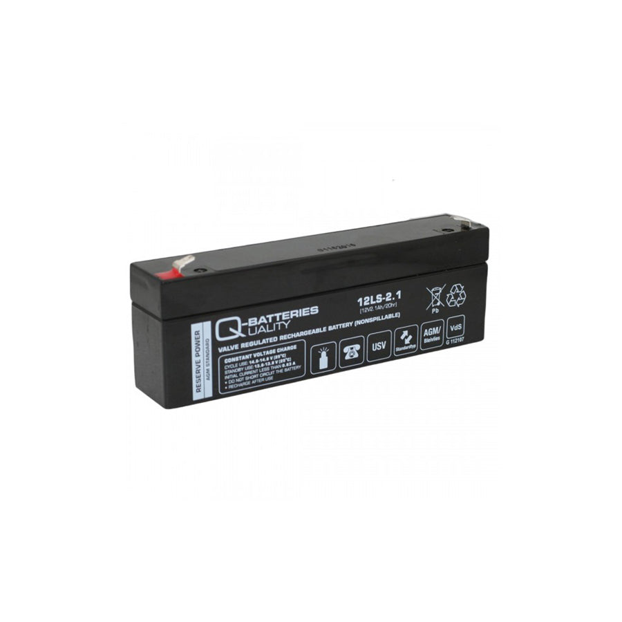 Q-Batteries 12LS2.1 12V 2,1Ah lead fleece accumulator / AGM VRLA VRLA with VdS